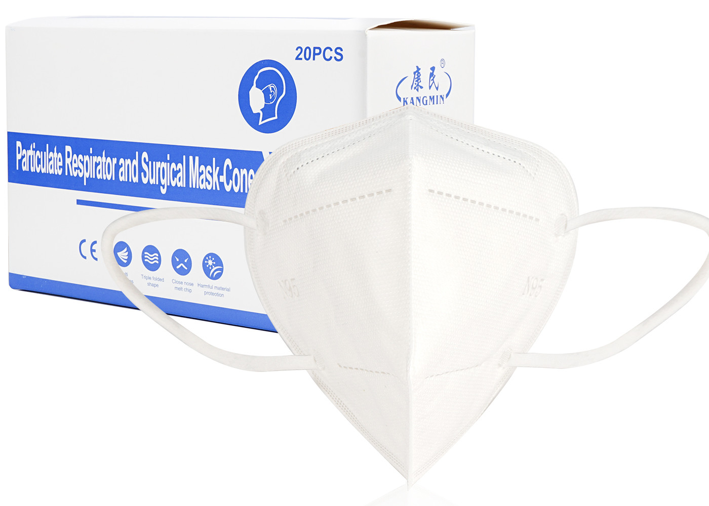 Dust Disposable Non Woven Face Mask Folding N95 Mouth Mask High Strength Design Adjustable Nose Clip