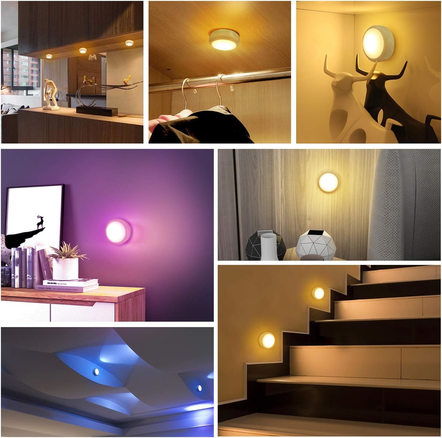 6 Pack 300 Lumens LED Puck Lights With Timer Remote Control Battery Powered For Convenient Lighting