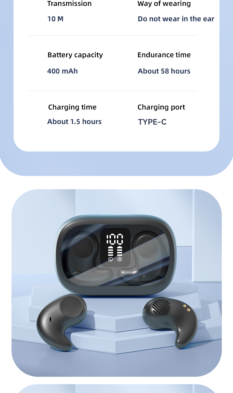 Wireless Stereo Headphones with AI Call Noise Cancelling 30H Playing Time AAC Codecs