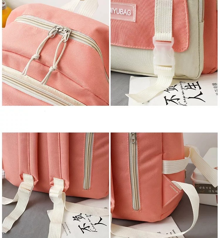 OEM 1.35 Inch Girls School Bag Set Large Capacity 5 In 1 Backpack Sling Pencil Bag