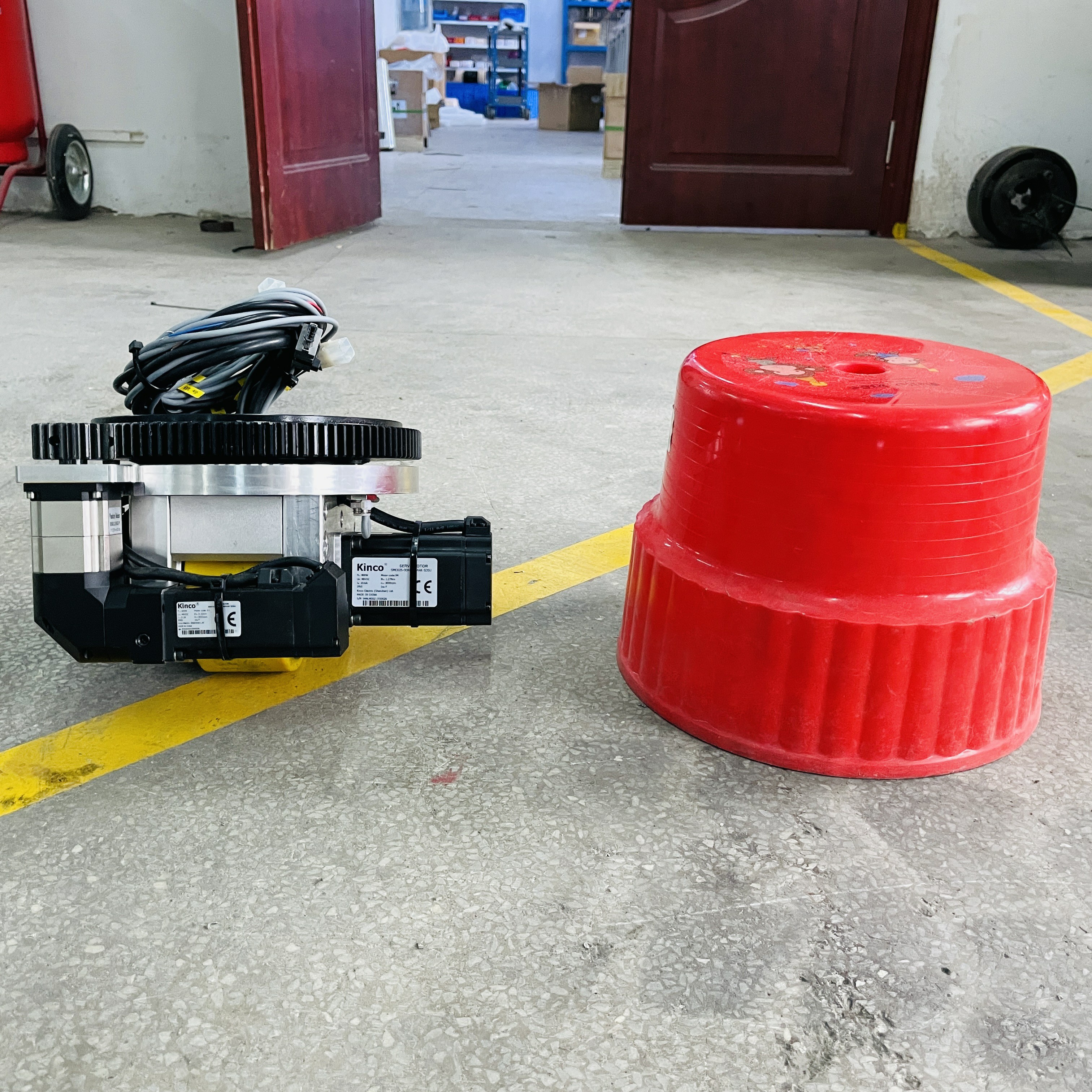 DC48V 500kg Agv / Forklift Drive Wheel , Storehouse Material Handling Robot Motor Wheel