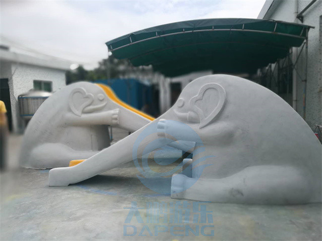 Elephant Shaped Mini Pool Slide Outdoor Commercial Swimming Pool Slides Customized