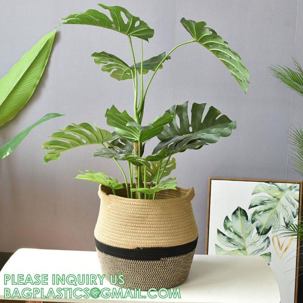 Home Decoration Basket For Plants Cotton Rope Woven Rattan Flower Pots Planter