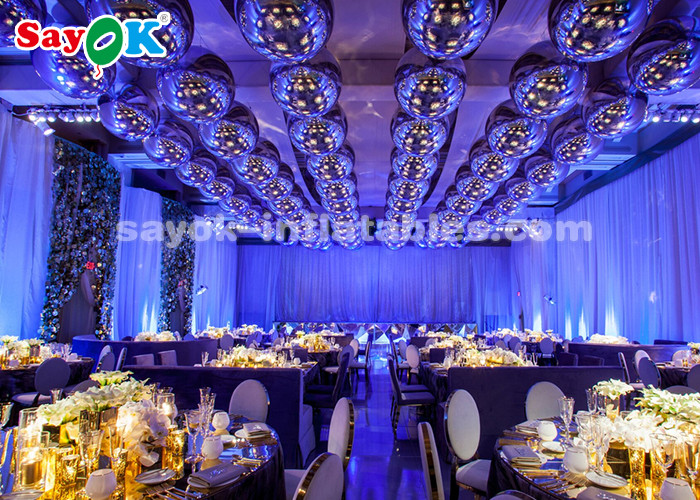 1m PVC Gold Inflatable Mirror Ball For Indoor Decoration Wedding Party