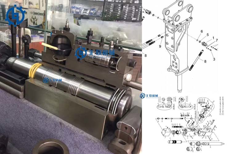 Excavator Hydraulic Breaker Spare Parts Power Cell Cylinder Through Bolt Kit