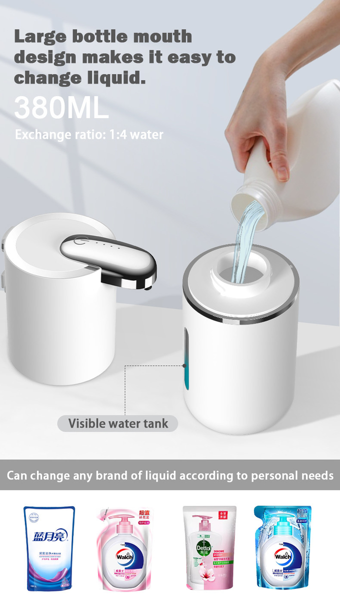 Smart Sensor Soap Dispenser 380ml Capacity With IPX5 Waterproof