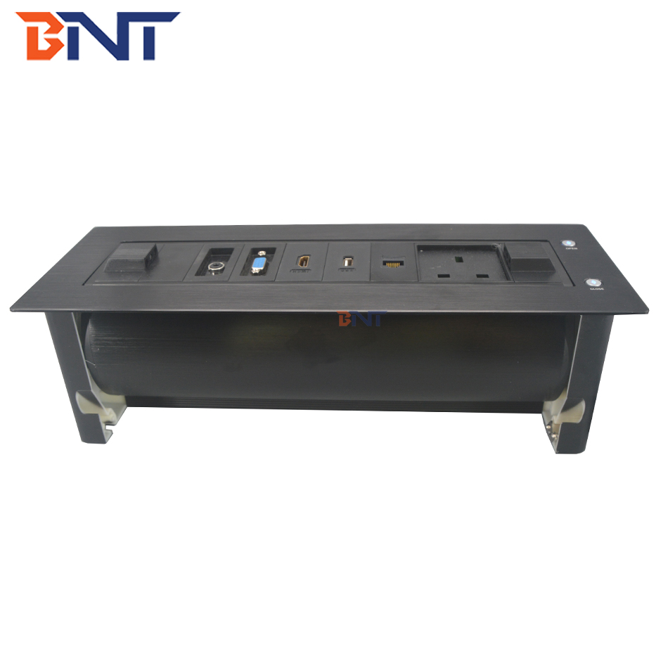 Multimedia motorized hidden tabletop power socket for meeting room