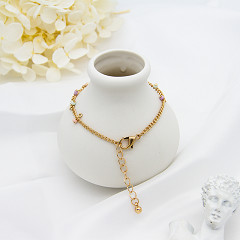 Luxury Cuban Link Rope Custom Beaded Bracelets Acrylic Beads Gold Alloy 20mm