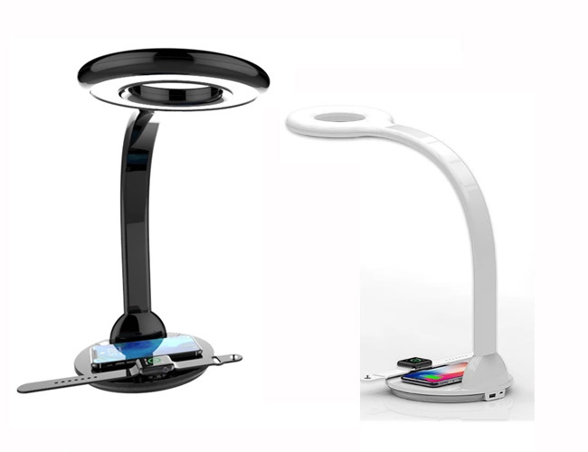 2 in 1 Eye Protection USB LED Desk Lamp with Qi Wireless Fast Charge for iPhone Xs/Xs Max/XR,S9