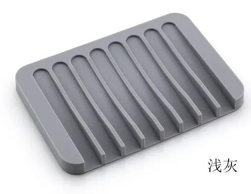 Bathroom Silicone Soap Dish Tray Holder Waterproof For Kitchen