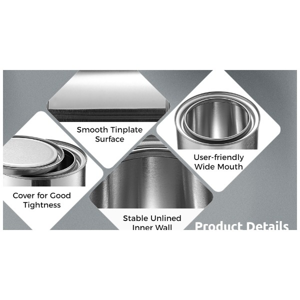 Round Car Paint Tin 5L Metal Can With Lever Lock Ring Lid ISO9001