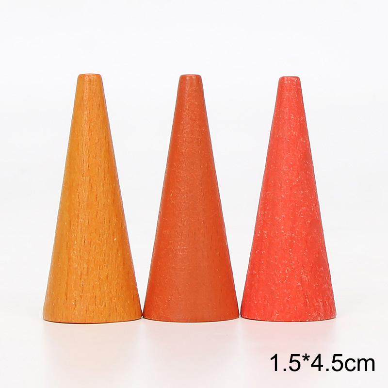 Cones 4cm Wooden Rainbow Stacker Wooden Mushroom Puzzle