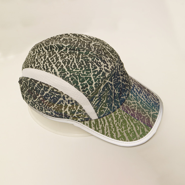 OEM/ODM ACE brand 100% polyester reflective print sport golf baseball hat cap