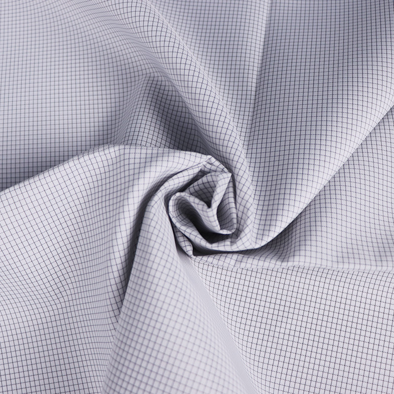Advanced 110GSM 5mm Grid Anti-Static Grid ESD Fabric For Cleanroom Garments