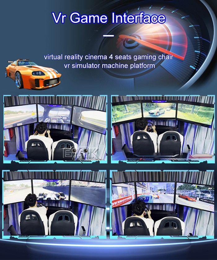 3 Screen Racing Car 9D VR Simulator 360 Vr Racing Game Machine