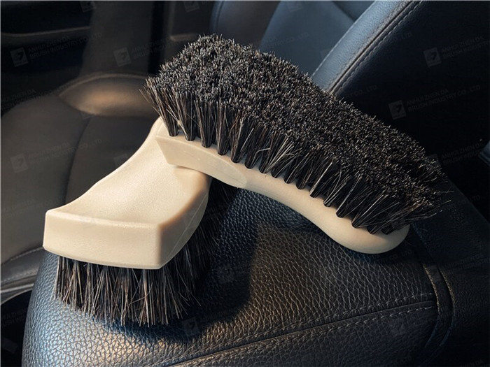 Horse Hair 6x2.5 inch Car Leather Cleaning Brush 110g For Leather Vinyl Fabric Panels