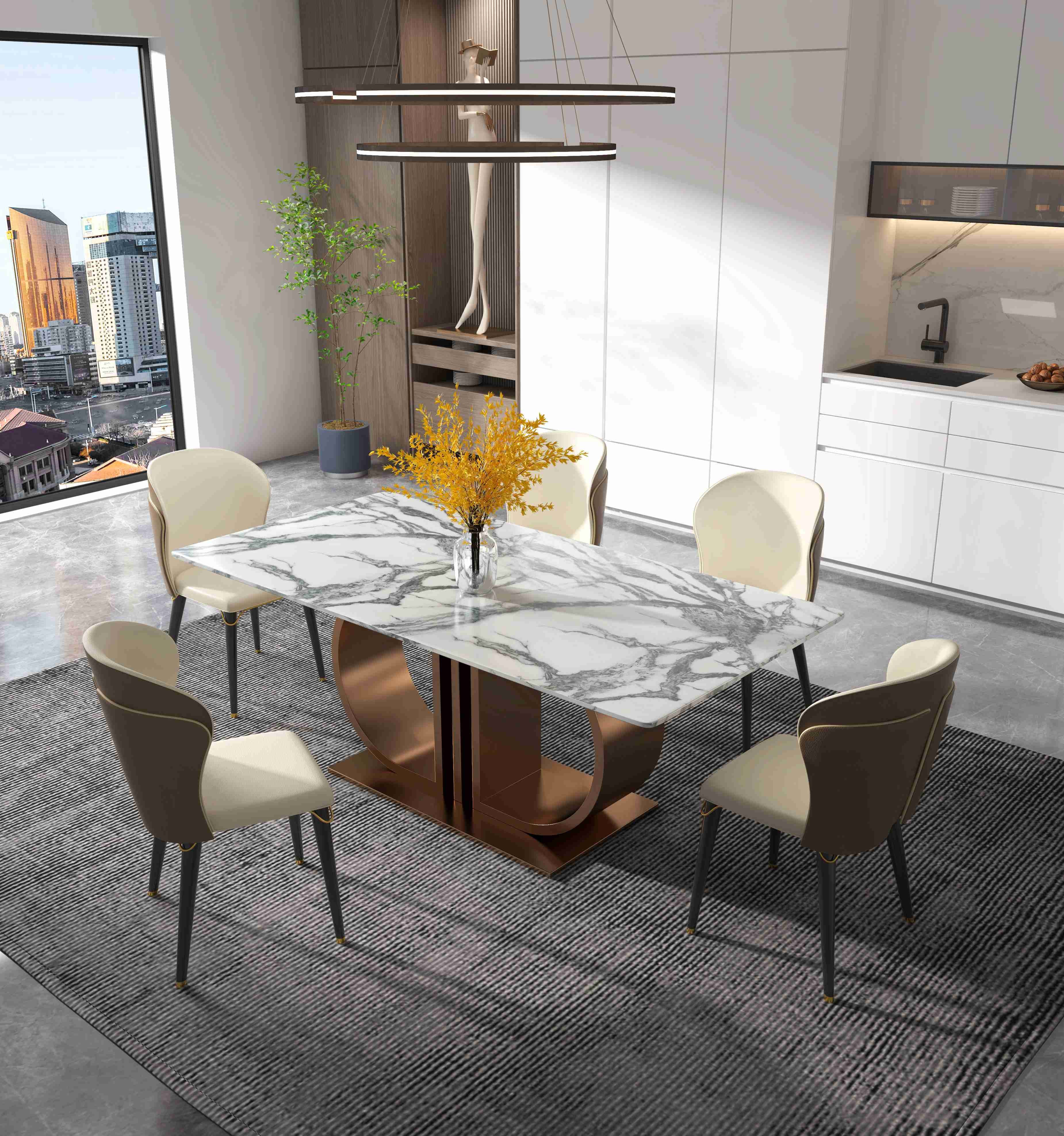 SUS 12 Foot Light Luxury Modern Dining Tables Dining Room Furniture