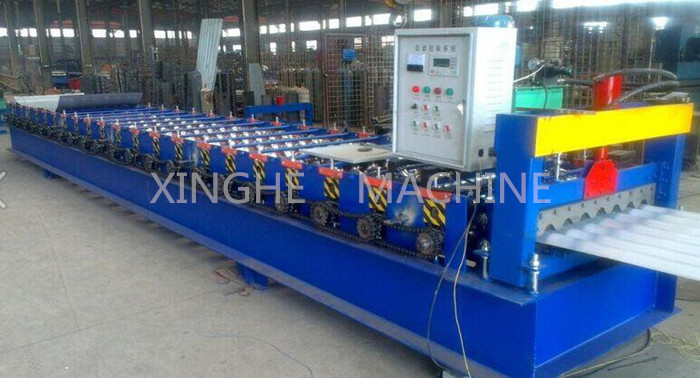 60HZ Corrugated Sheet Roll Forming Machine With Hydraulic Cutting System