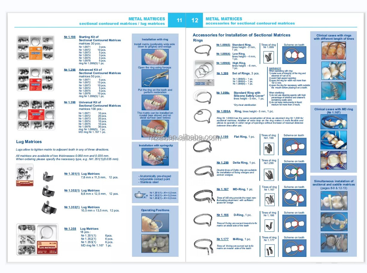 PROFESSIONAL DENTAL HOT TOR VM 1.368 Sectional Matrix Kit with MD Ring No. 1.167 Matrix Bands Set 0.05mm 30 pcs/kit TOP BM