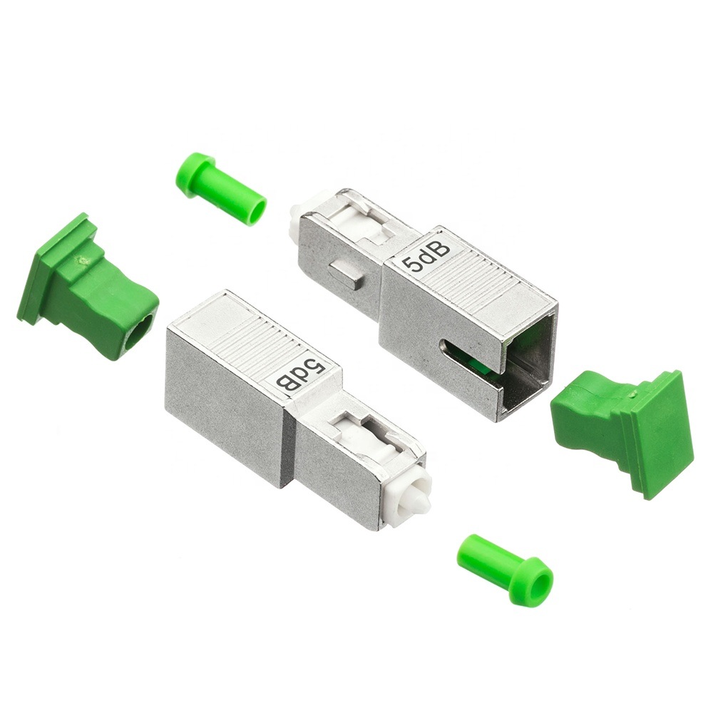 Metal Materials Sc APC Male to Female Singlemode Fiber Optic Attenuator 3dB, 5dB, 10dB Optional