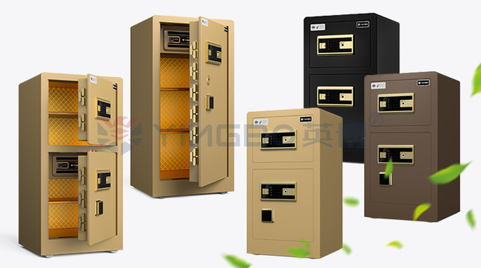 Semiconductor Fingerprint Lock Safe Box For Home Security YB/RS-80D Gold Biometric Lock Safe Box