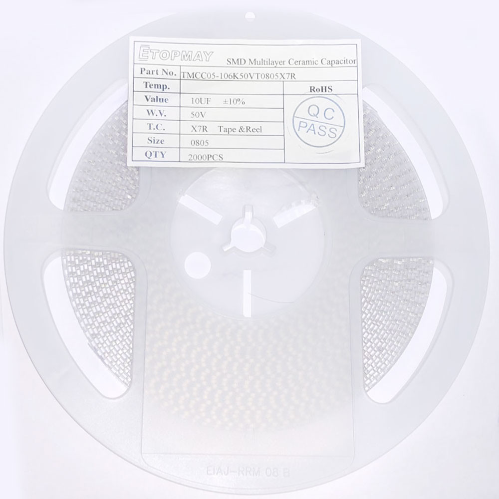 SMD SMT Multilayer Ceramic Capacitors MLCC 0805 50V 10uF 10% X7R