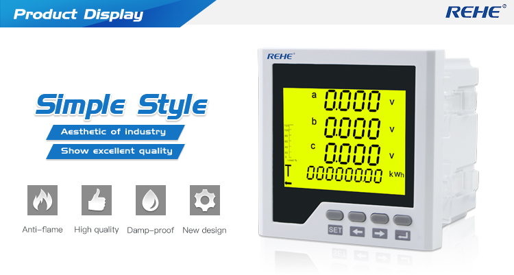 Factory Price LCD Display Three Phase Current Voltage Frequency Multi-function Monitoring Meter CN-3UIF3Y