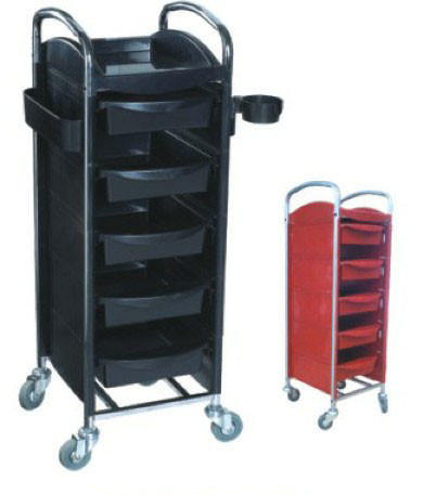 WT-6741 Salon Rolling Cart Hair Cutting Trolley Beauty Salon carts Plastics Red