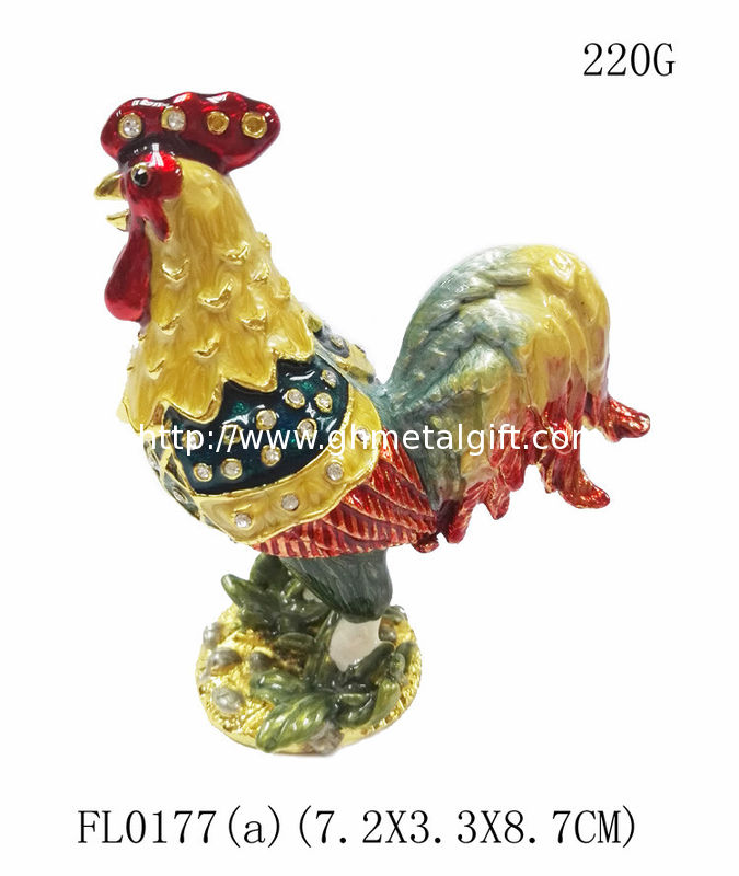 Decorative Alloy Rooster Jewelry Boxes High quality rooster shape jewelry box
