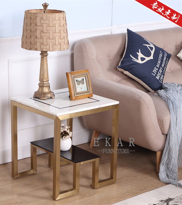Heated Mental Gold Side Table Living Room Furniture