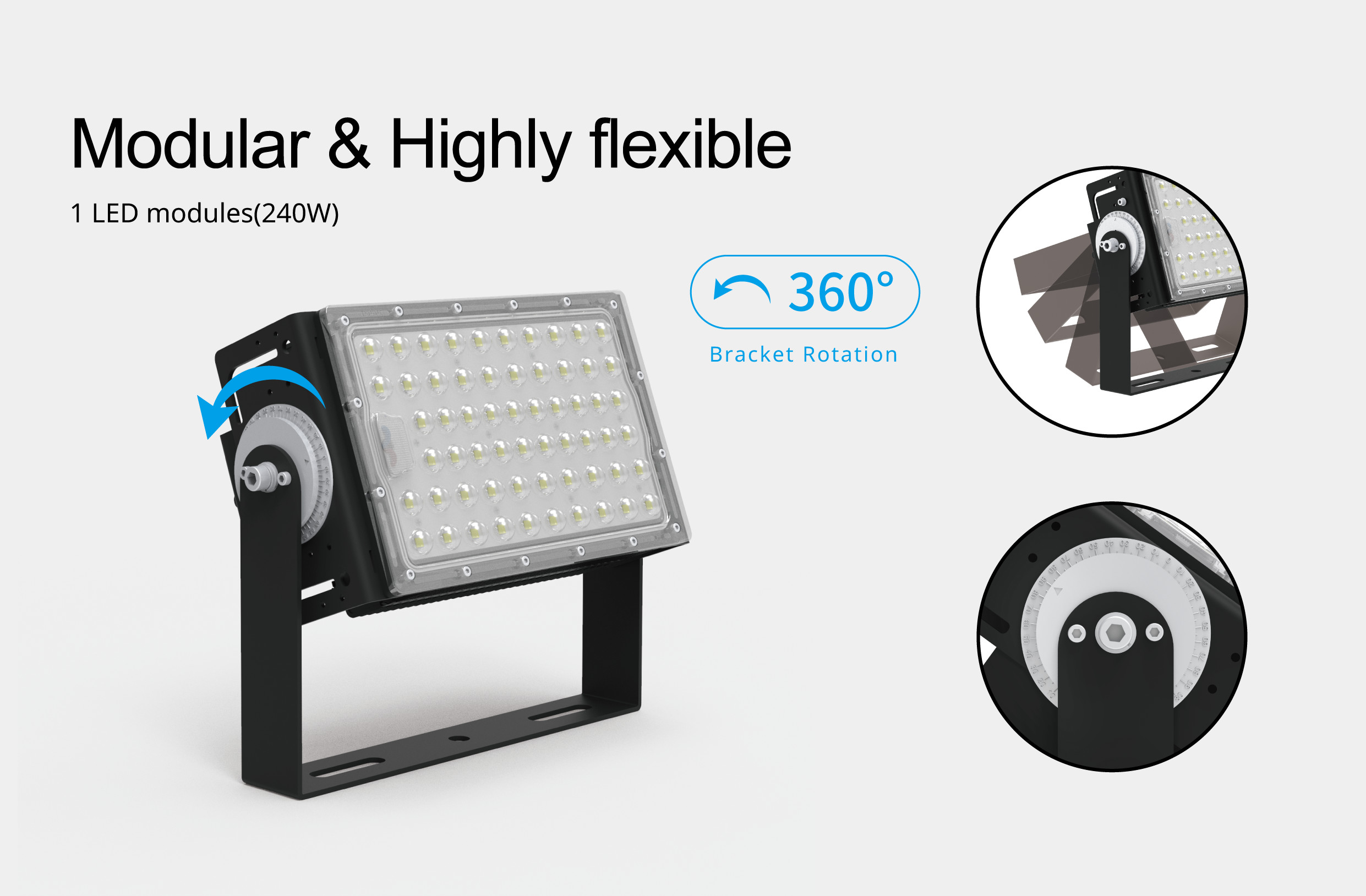 Waterproofing IP66 and IK10 Grade Stadium lighting 10KV 240W & 480W 145LM/W