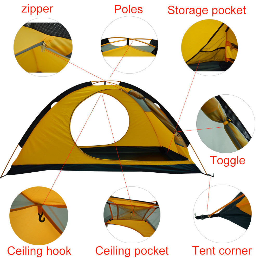 2.59kg Breathable 210T Polyester Outdoor Camping Tent