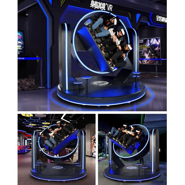 VR Rotating Game 360 Roller Coaster for 3 Chair Chair Base Machine Vr Simulator for Three Players in Amusement Park