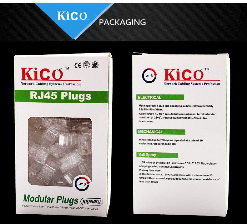 Hot Sale Brand KICO or OEM FTP 8P8C Cat6 Ethernet Cable Lan Cable RJ45 Plug Connector High Quality Good Price