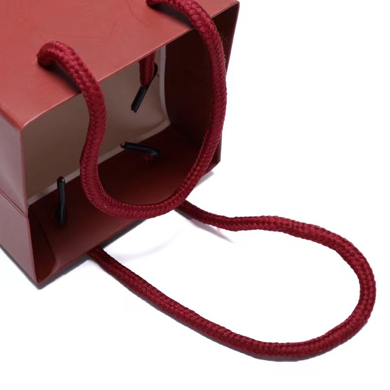 Luxury Gift Packaging Custom Printed Bottle Wine Paper Bags Dark Red Wine Bottle Paper Bags With Handles