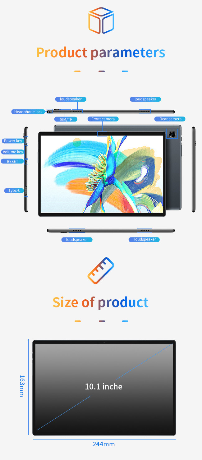 10.1 Inch 3C Electronics 4 Speaker Sound System 7000mAh Battery Tablet Computer
