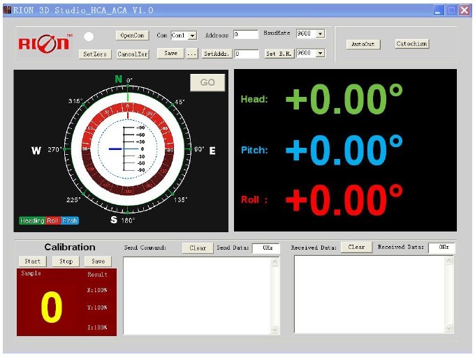 DCM302B High Precision 3D Orientation Compass Sensor WIth +/-90deg Tilt Compensation 2D Calibration