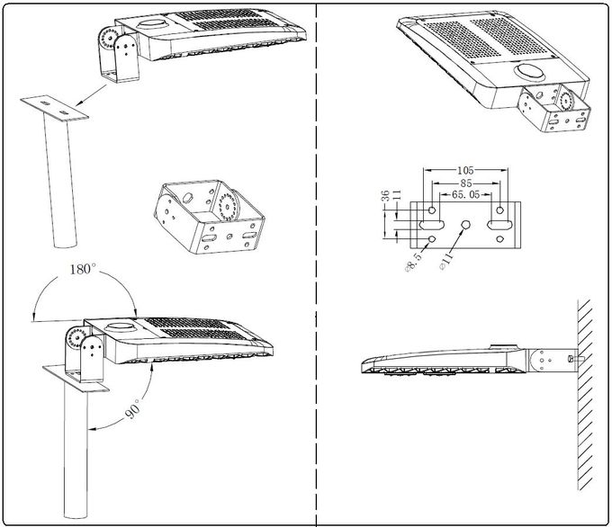 Factory Direct Sale Robust Housing Shoebox Led Street Lighting 100w 5 Years Warranty 11