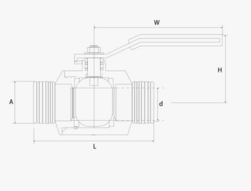 DN15-DN50 2PC Male Thread Ball Valve Stainless Steel 304 316