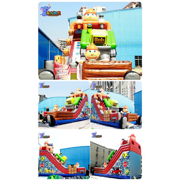 Interactive Commercial Bounce House Water Slide Wet Dry For Playground