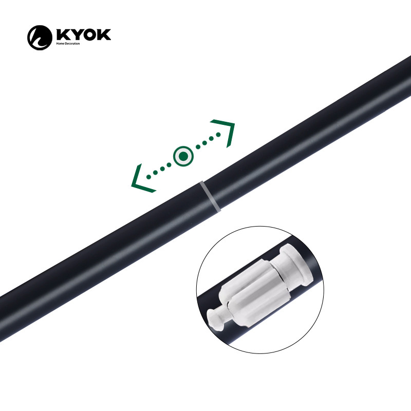 No Drill Extendable Curtain Pole Stainless Steel Shower Curtain Rod