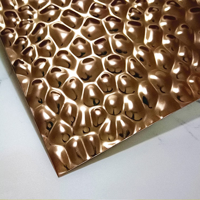 Grade 304 2B/BA finish 0.8mm Thickness Ripple Honeycomb stainless steel texture seamless metal plate