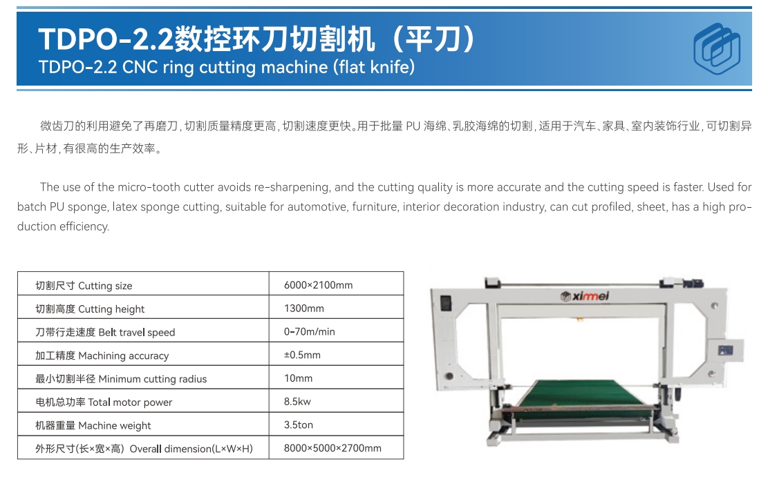 CNC Revolving loop knife contour cutting machine horizontal micro-toothed band cutting knife