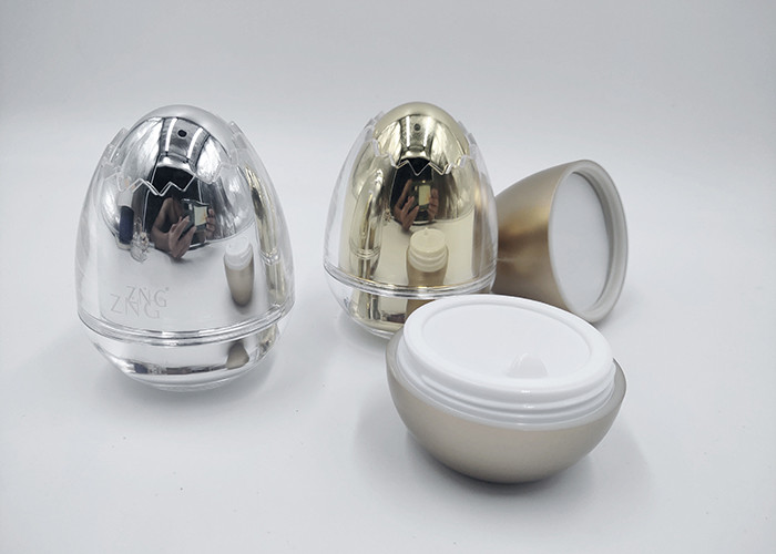 Luxury Acrylic Face Cream Jars Container Egg Shape 30g Small Capacity