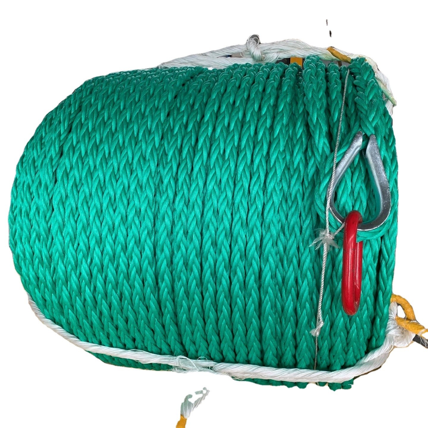 Offshore Fishing Net Rope 22mm PP Fiber Coated Galvanized Steel Core Wire Rope