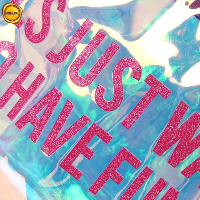 Colorful PVC Holographic Toiletry Bag Clear Plastic Zippered Cosmetic ISO9001