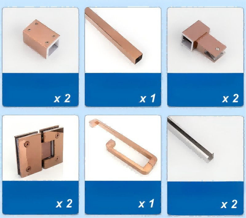25 Square Shower Door Profile Easy Installation With Hardware Accessories