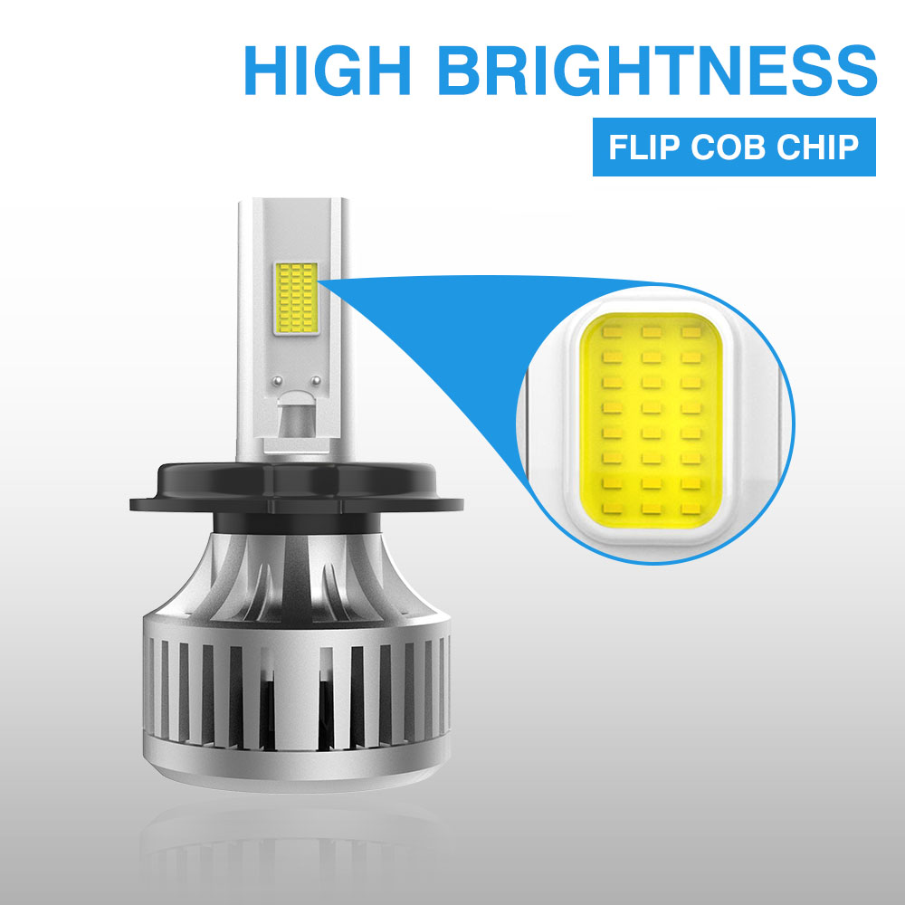 High Power H4 Motorcycle Headlight For DC/AC 8-80V Voltage And COB Light Source