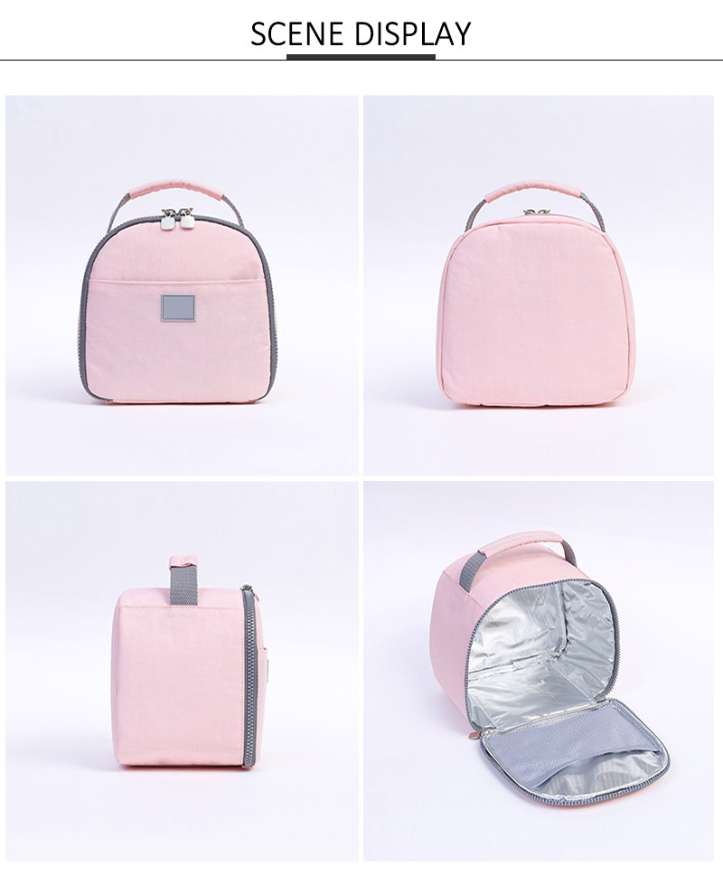 Portable Round Pink Freezable Lunch Bags For Women