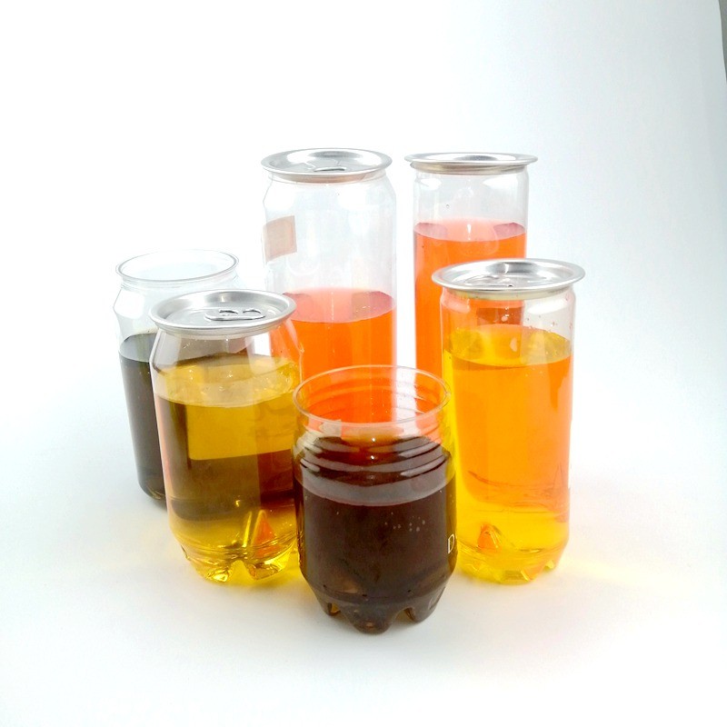 Easy Open Ends Lid 250ml Plastic Bottle Can For Juice Drinks